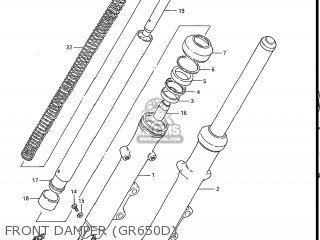 FRONT DAMPER (GR650D) - GR650X TEMPTER 1983 (D) USA (E03)