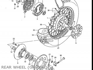 REAR WHEEL (GR650XD) - GR650X TEMPTER 1983 (D) USA (E03)