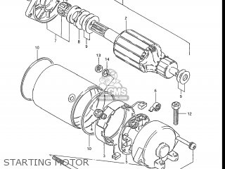 STARTING MOTOR - GR650X TEMPTER 1983 (D) USA (E03)