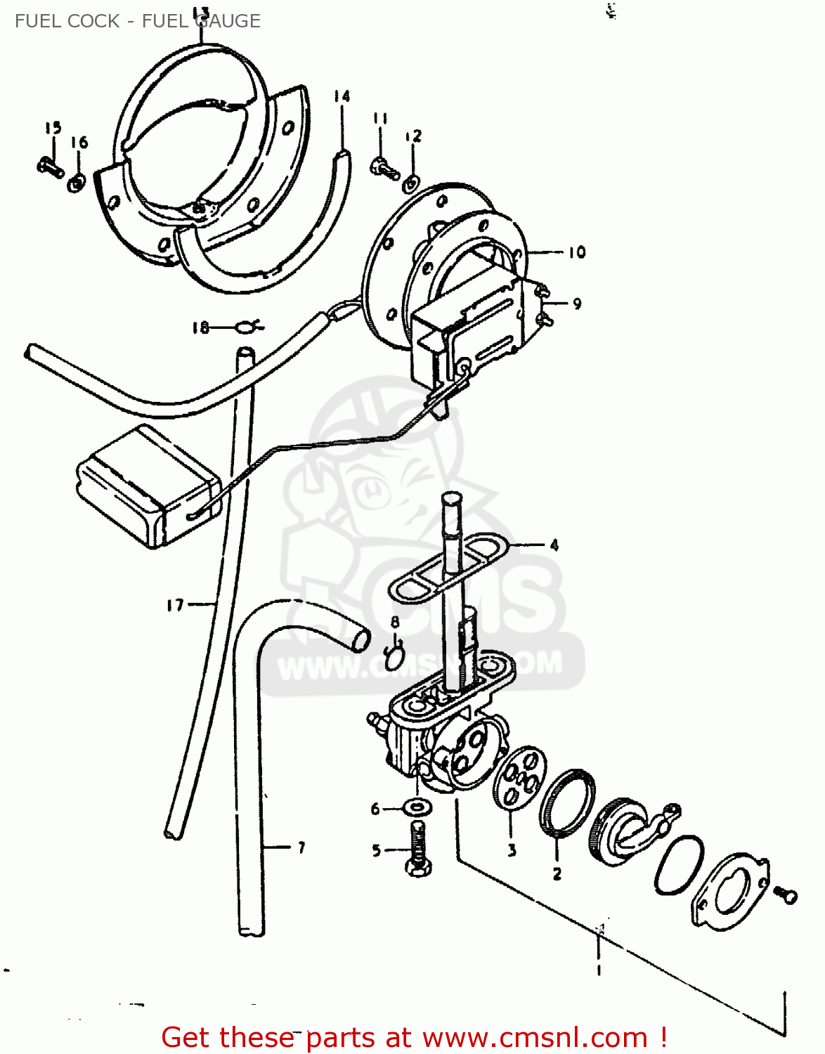FUEL COCK - FUEL GAUGE GS1000 1978 (C) GENERAL EXPORT (E01)