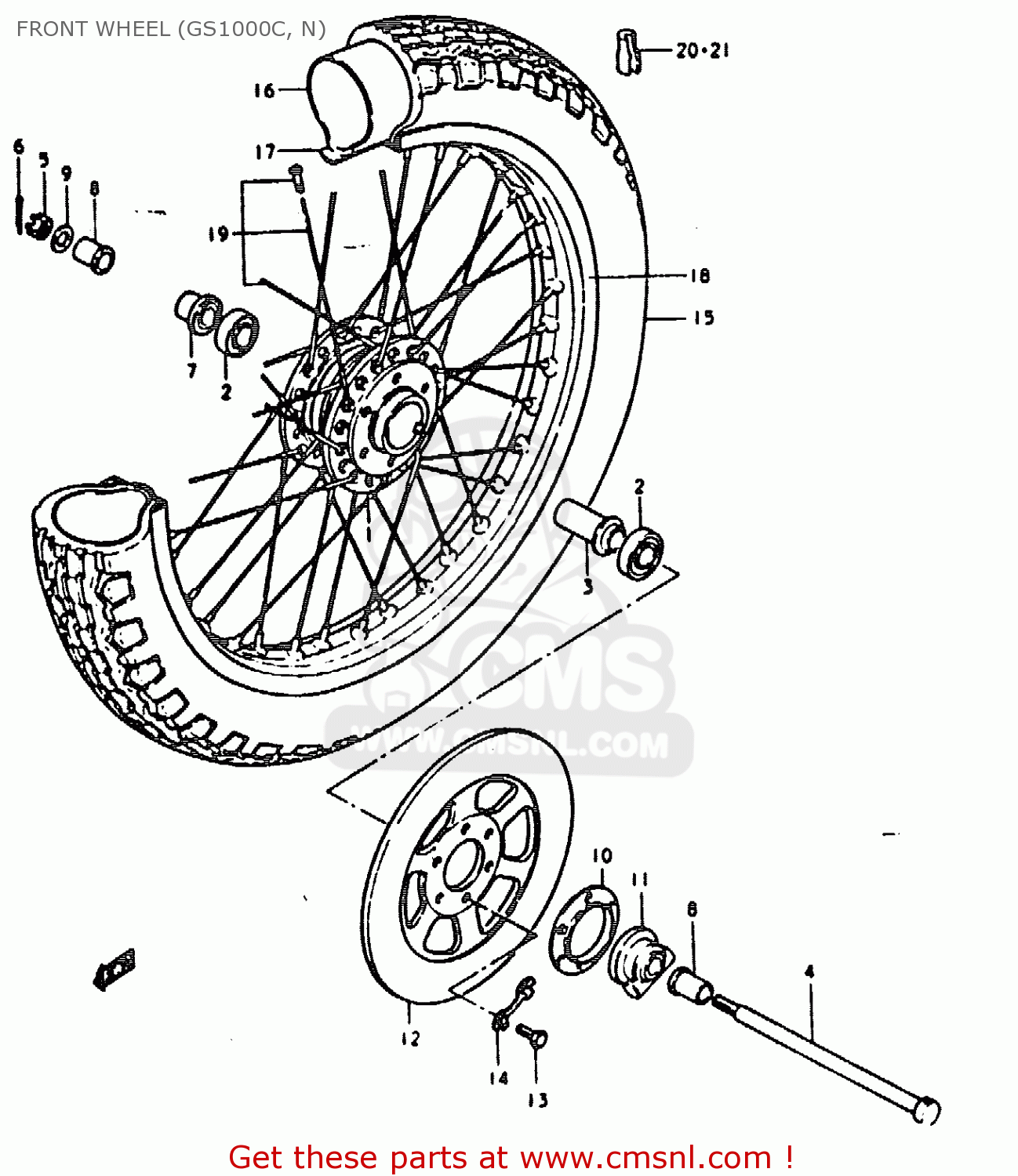 FRONT WHEEL (GS1000C, N) GS1000 1978 (C) GENERAL EXPORT (E01)
