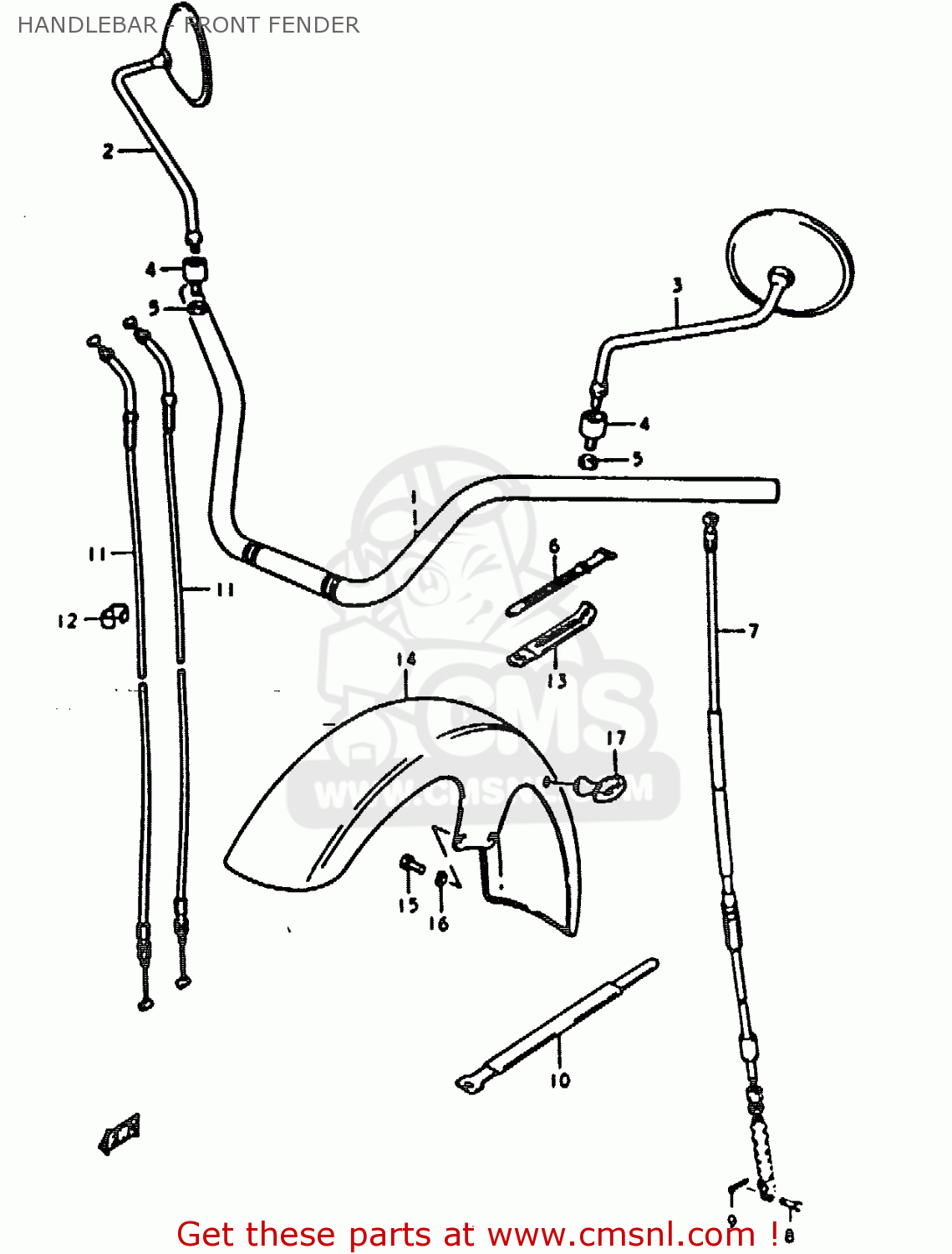 HANDLEBAR - FRONT FENDER GS1000 1978 (C) GENERAL EXPORT (E01)