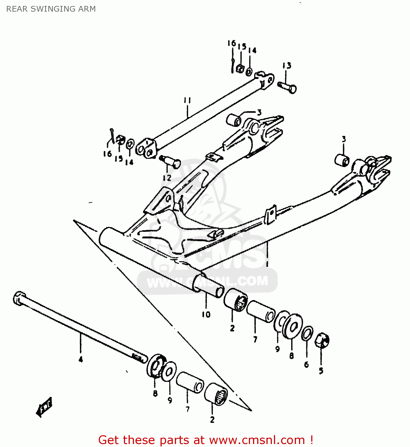 REAR SWINGING ARM GS1000 1978 (C) GENERAL EXPORT (E01)