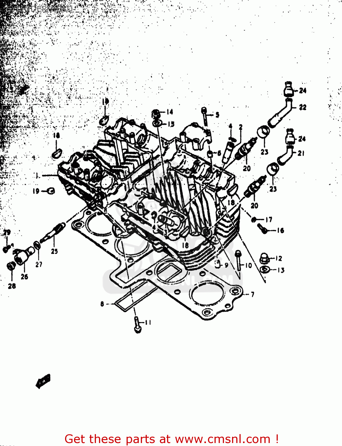 CYLINDER HEAD GS1000 1978 (C) USA (E03)