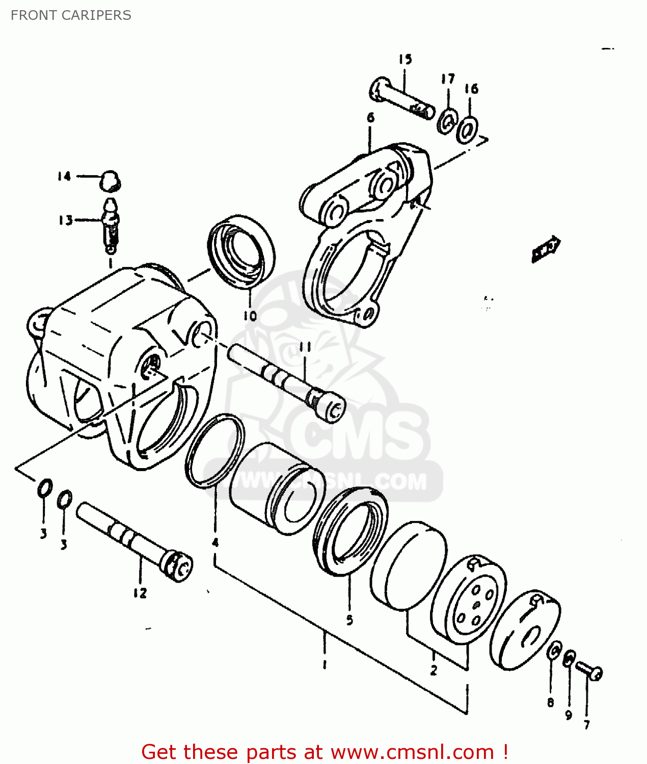 FRONT CARIPERS GS1000 1979 (N) GENERAL EXPORT (E01)