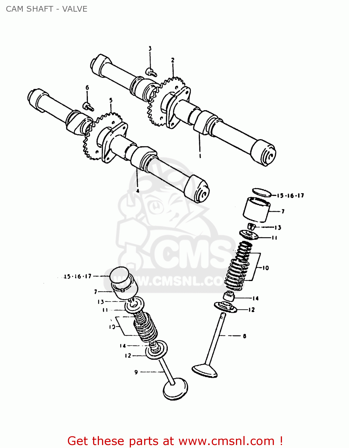 CAM SHAFT - VALVE GS1000 1979 (S) GENERAL EXPORT (E01)