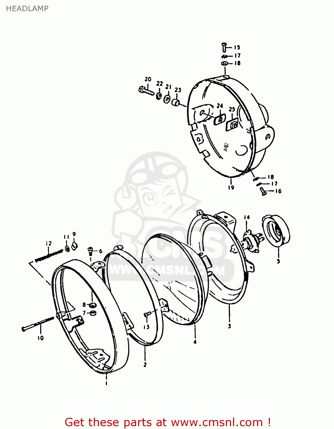HEADLAMP GS1000 1979 (S) GENERAL EXPORT (E01)