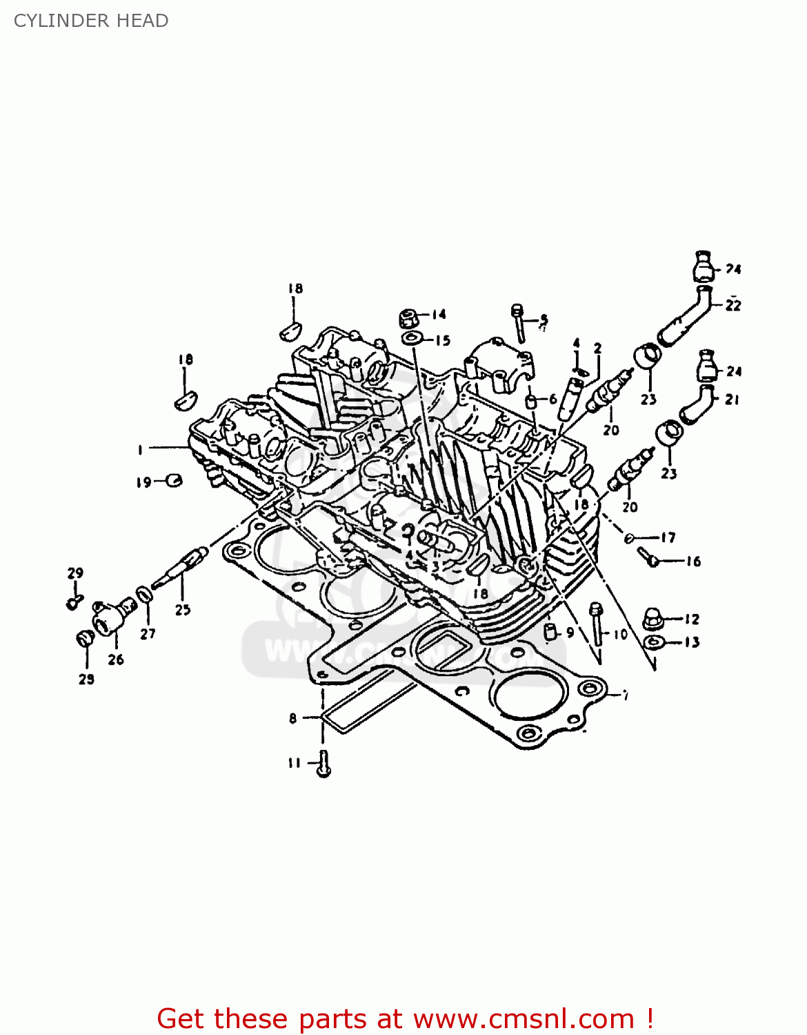 CYLINDER HEAD GS1000 1979 (S) GENERAL EXPORT (E01)