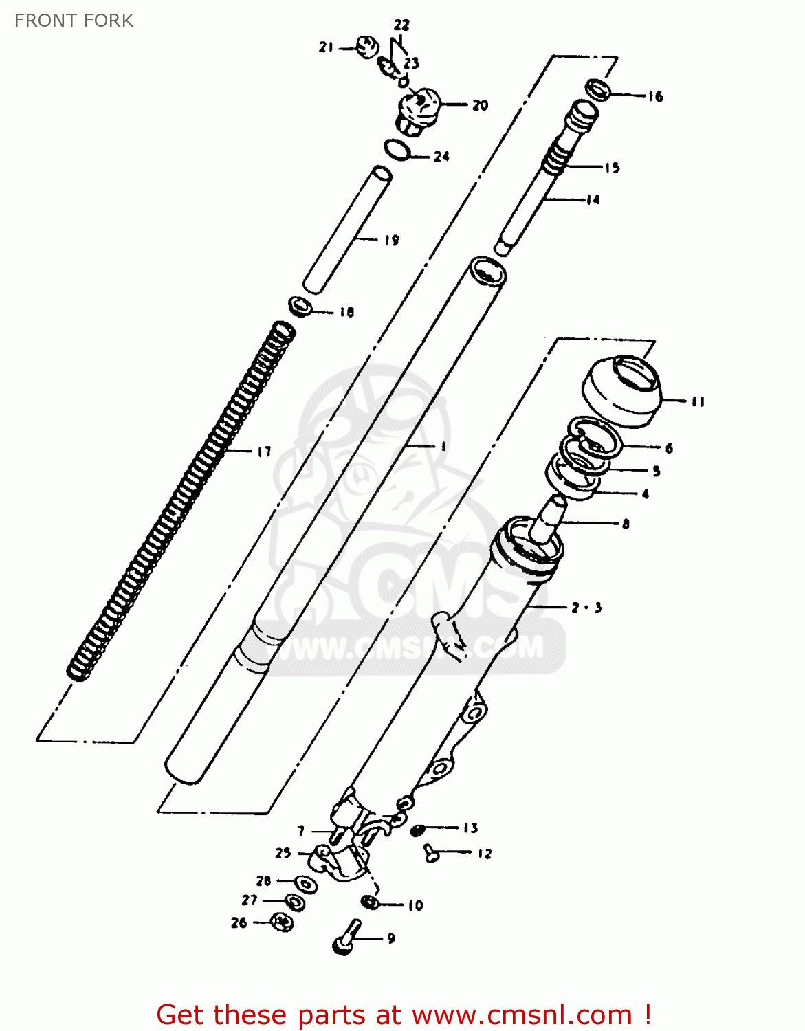 FRONT FORK GS1000 1979 (S) GENERAL EXPORT (E01)