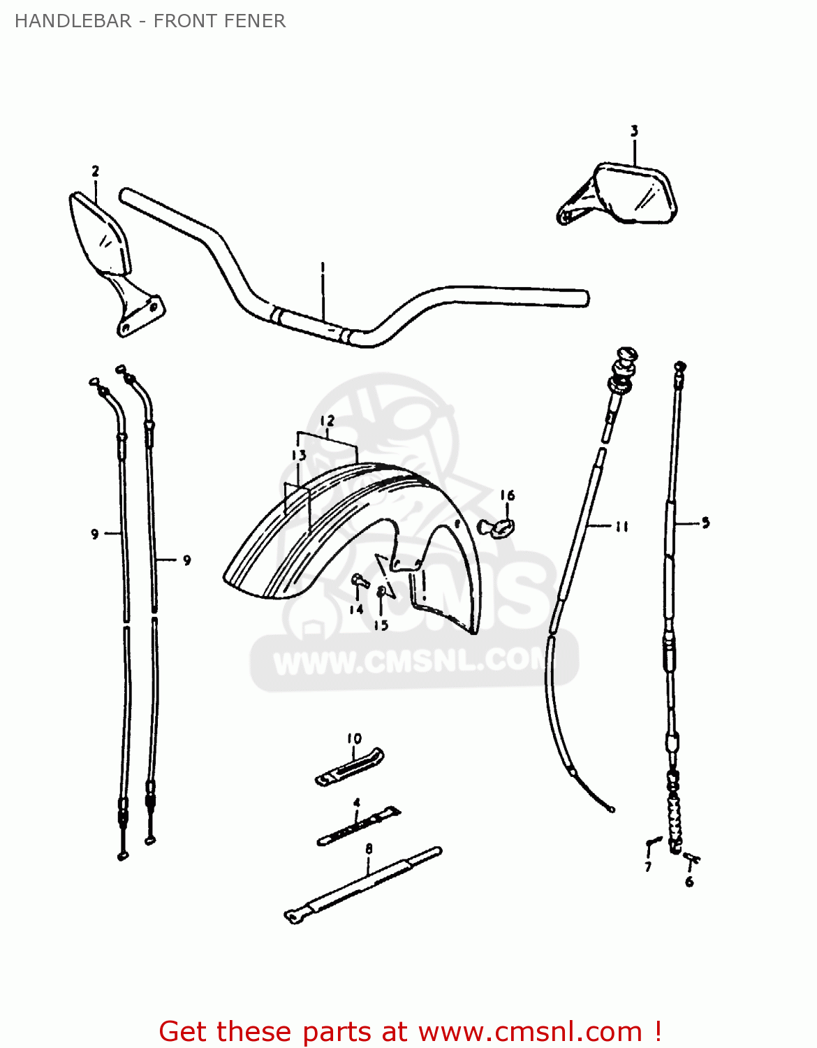 HANDLEBAR - FRONT FENER GS1000 1979 (S) GENERAL EXPORT (E01)