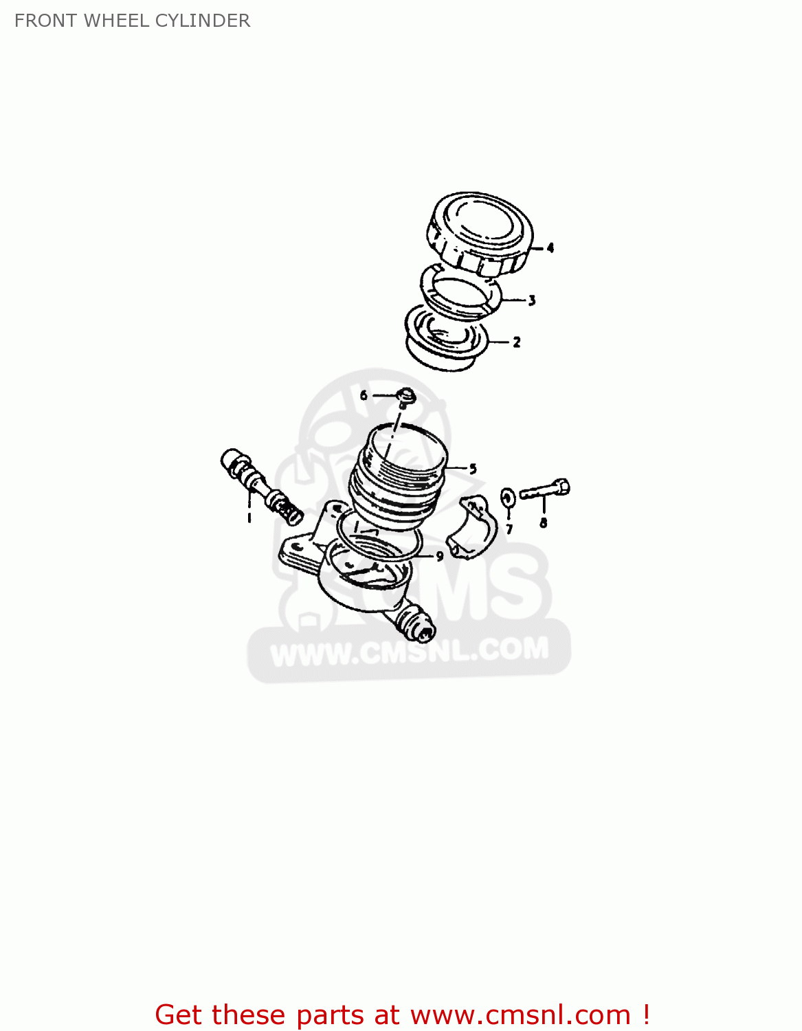 FRONT WHEEL CYLINDER GS1000 1979 (S) GENERAL EXPORT (E01)