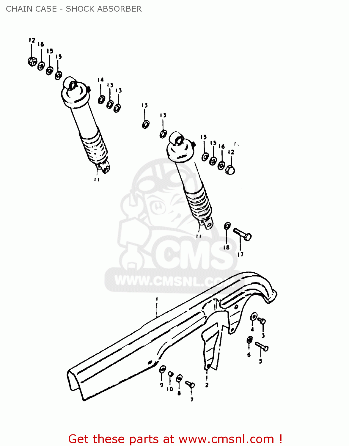CHAIN CASE - SHOCK ABSORBER GS1000 1979 (S) GENERAL EXPORT (E01)