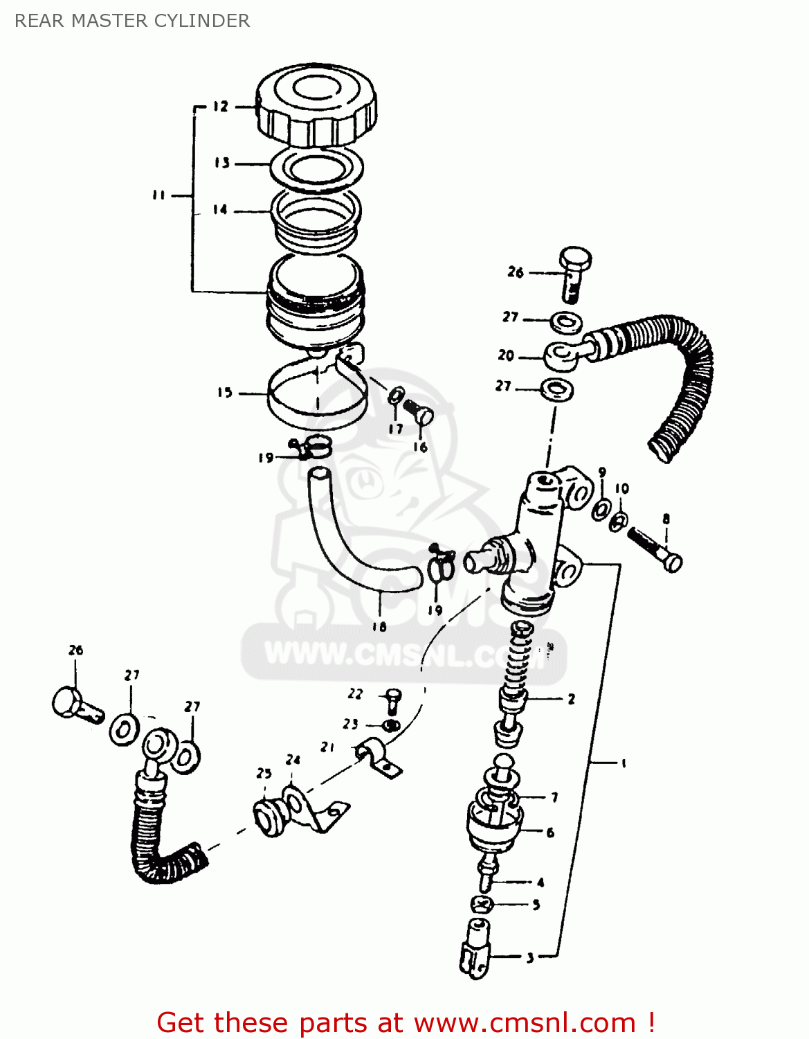 REAR MASTER CYLINDER GS1000 1979 (S) GENERAL EXPORT (E01)