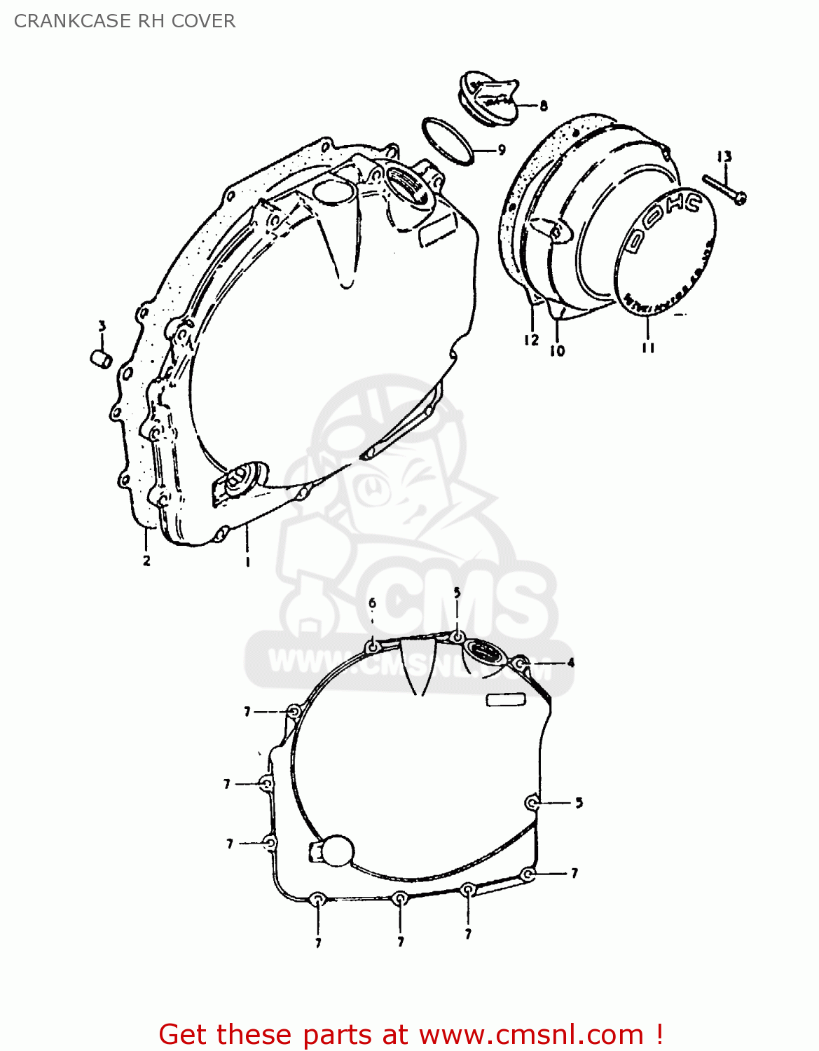 CRANKCASE RH COVER GS1000 1979 (S) GENERAL EXPORT (E01)