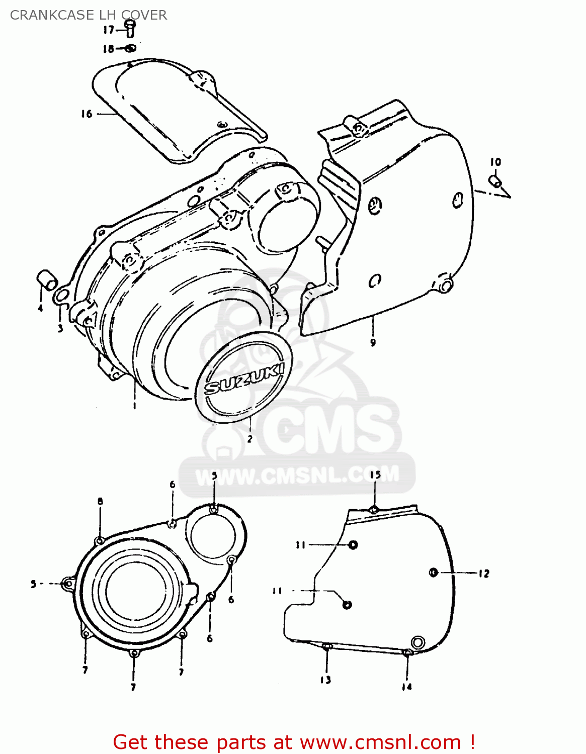 CRANKCASE LH COVER GS1000 1979 (S) GENERAL EXPORT (E01)