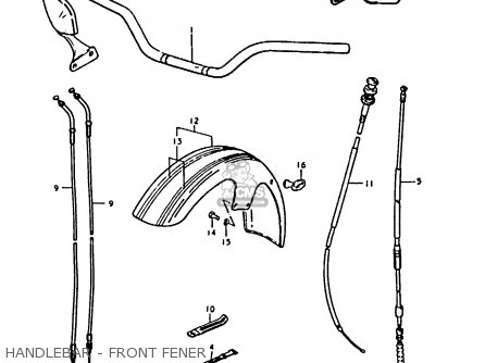 HANDLEBAR - FRONT FENER - GS1000 1979 (S) GENERAL EXPORT (E01)