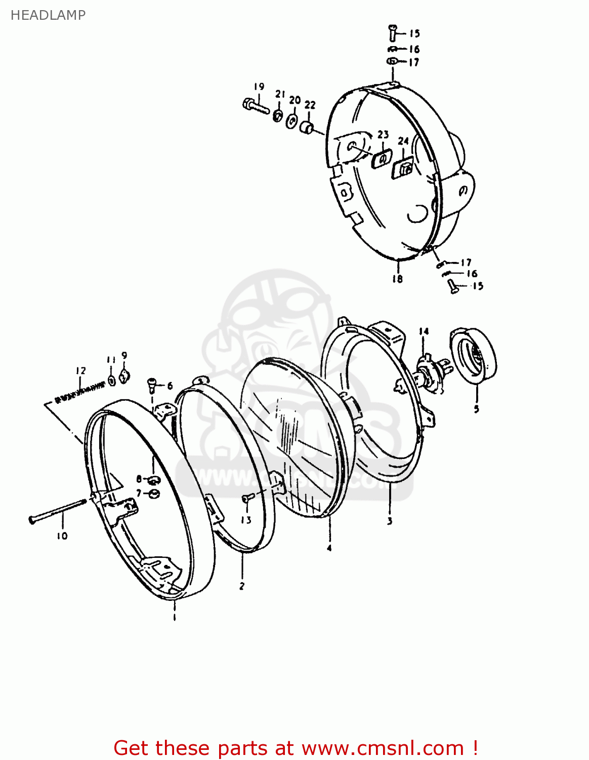 HEADLAMP GS1000 1980 (T) (E01 E02 E22 E24)