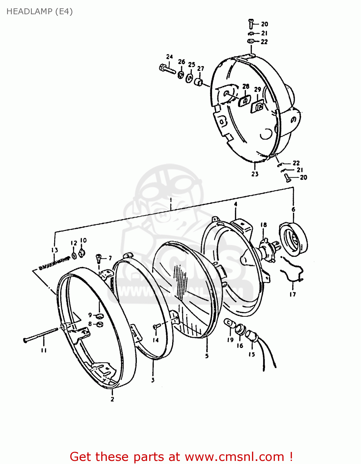 HEADLAMP (E4) GS1000 1980 (T) (E01 E02 E22 E24)