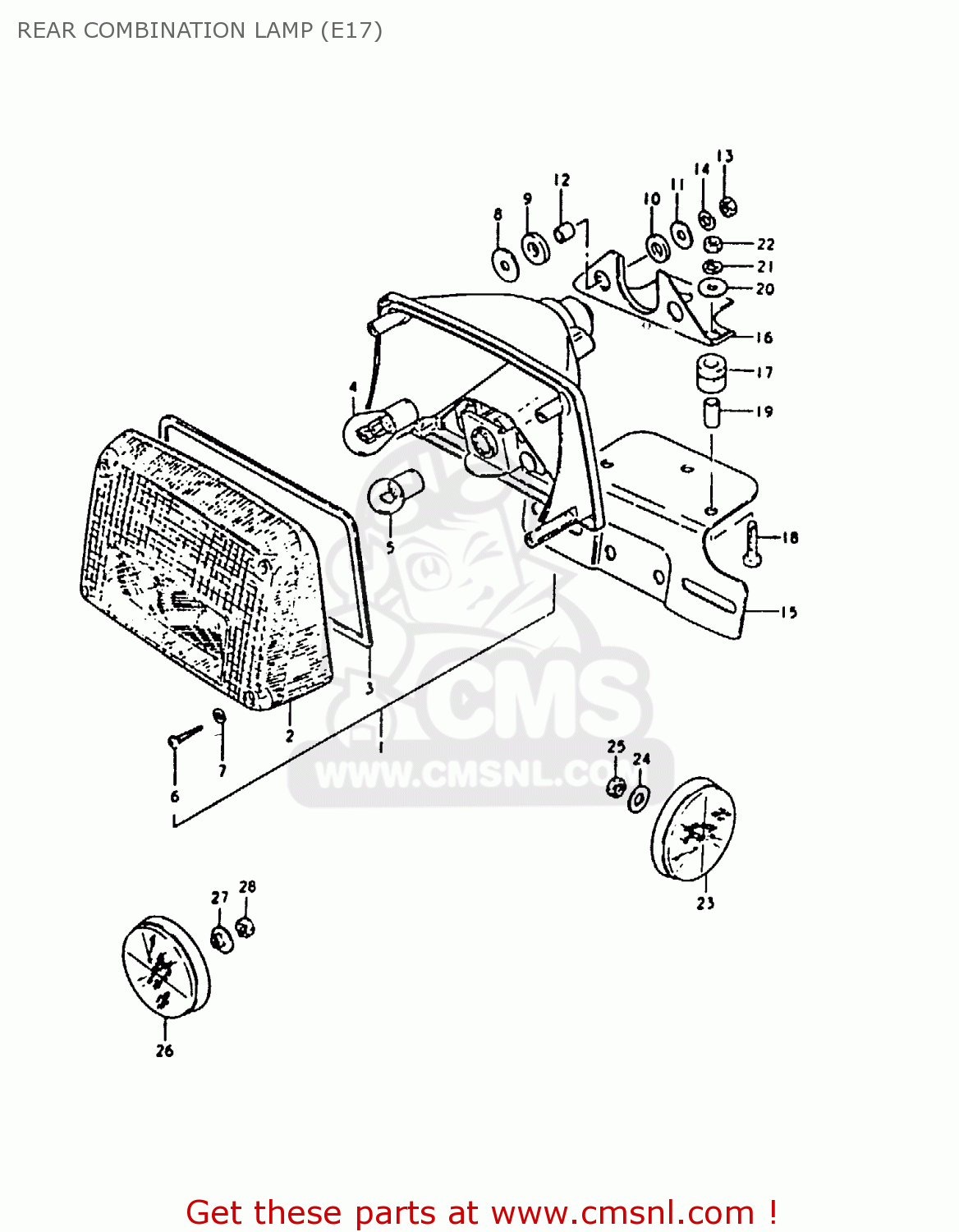 REAR COMBINATION LAMP (E17) GS1000 1980 (T) (E01 E02 E22 E24)