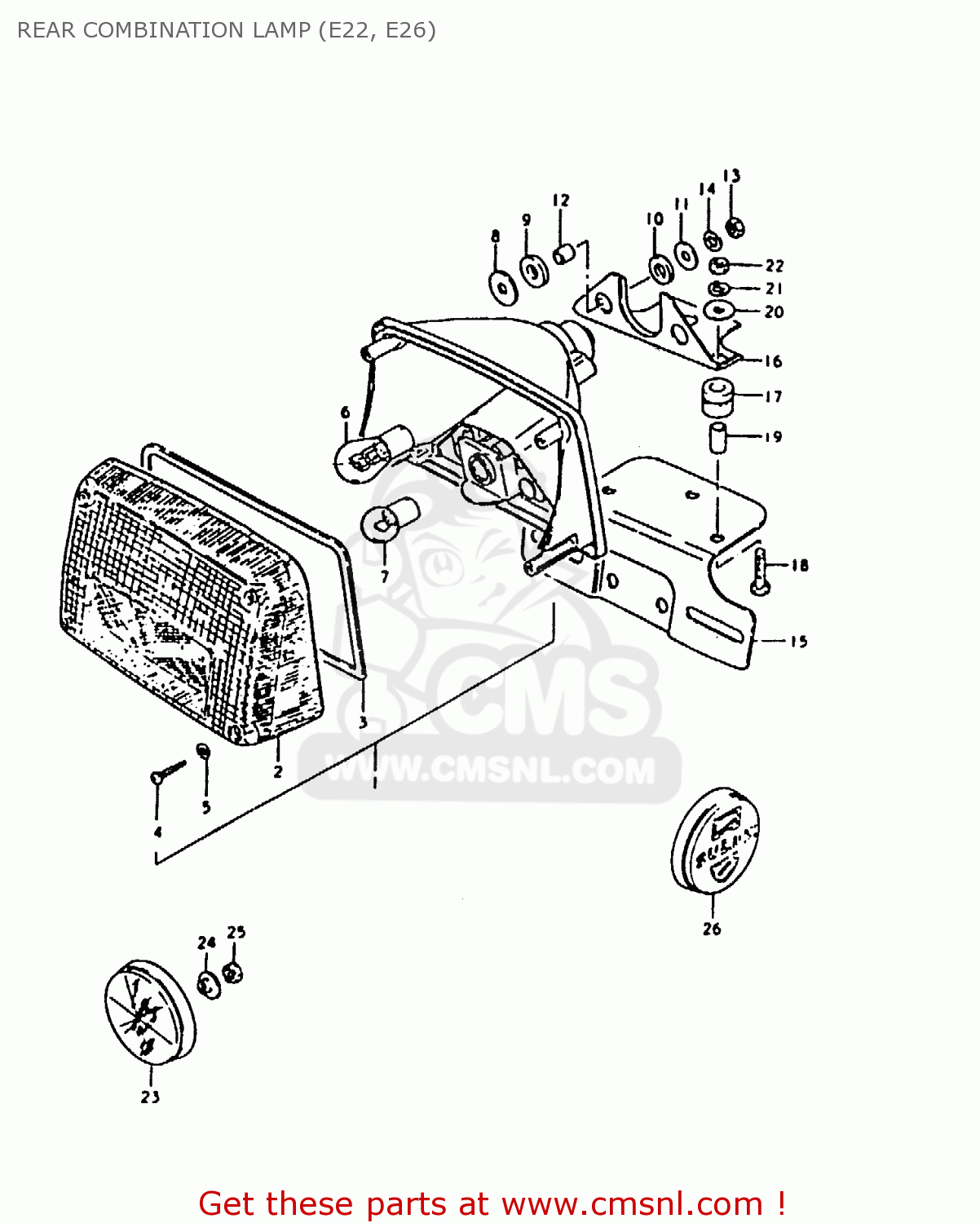 REAR COMBINATION LAMP (E22, E26) GS1000 1980 (T) (E01 E02 E22 E24)