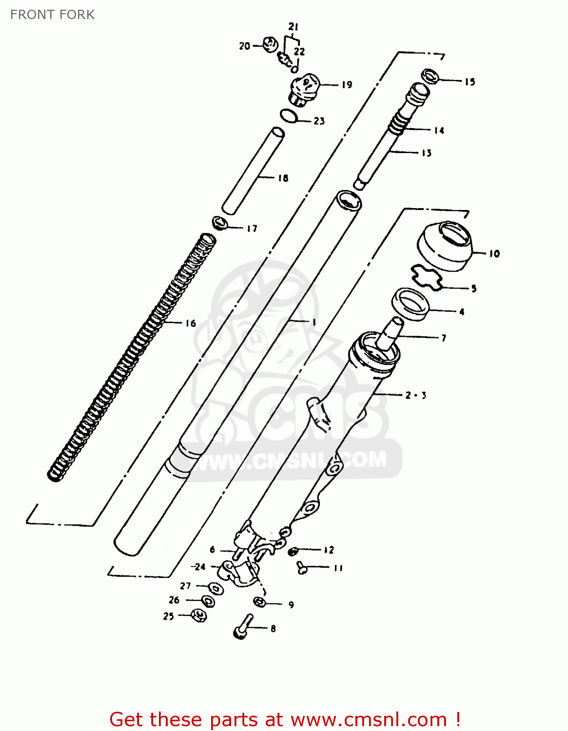 FRONT FORK GS1000 1980 (T) (E01 E02 E22 E24)