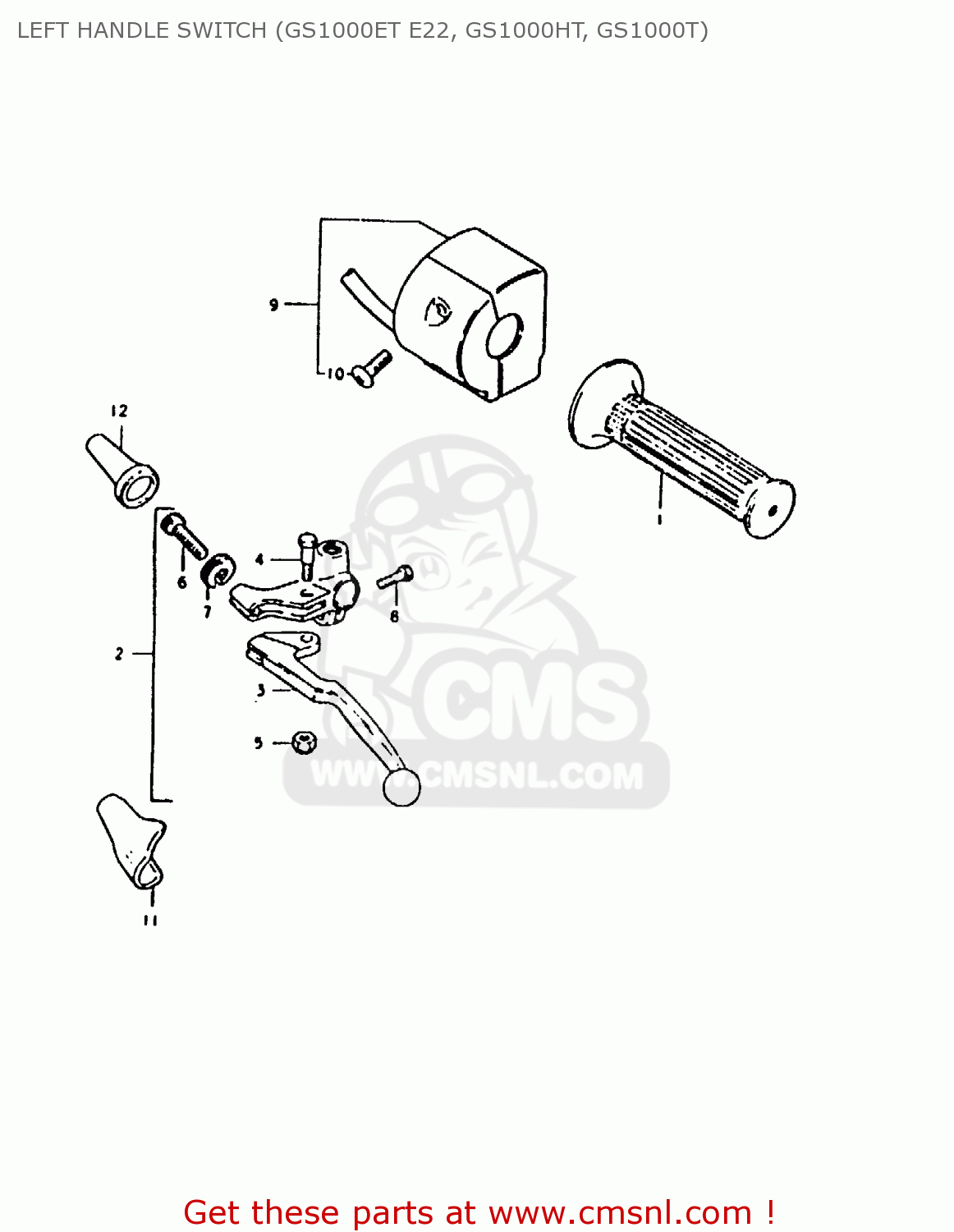 LEFT HANDLE SWITCH (GS1000ET E22, GS1000HT, GS1000T) GS1000 1980 (T) (E01 E02 E22 E24)