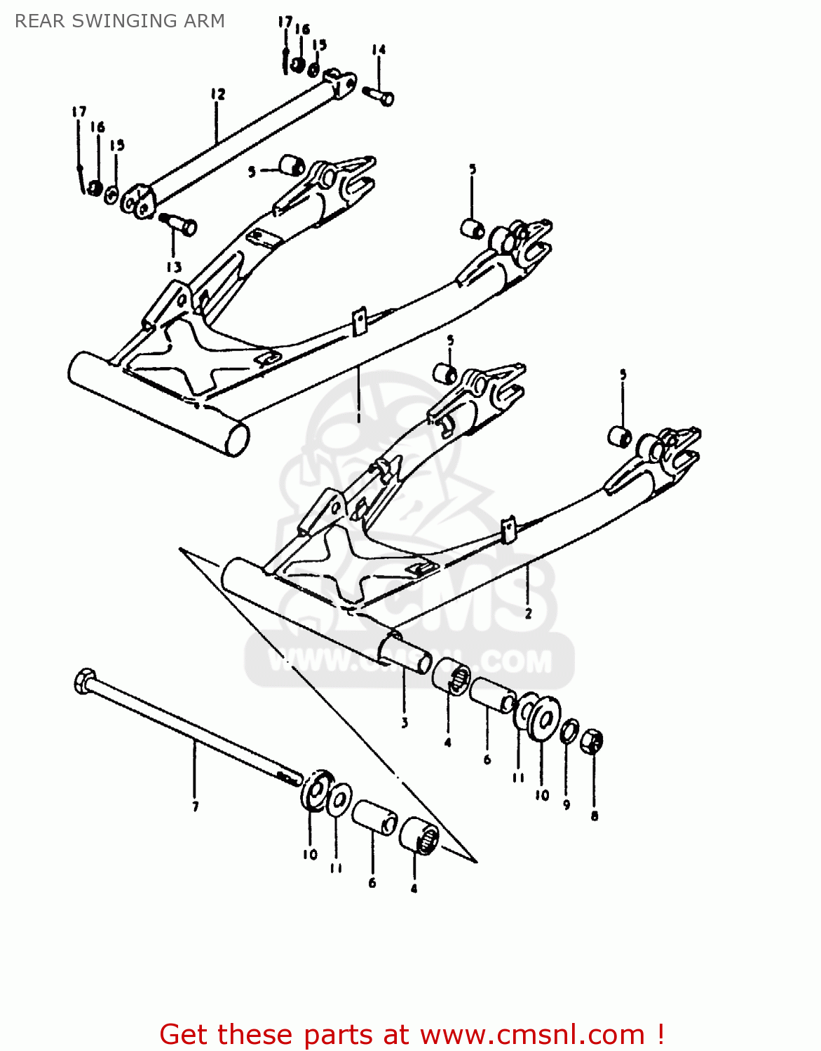 REAR SWINGING ARM GS1000 1980 (T) (E01 E02 E22 E24)