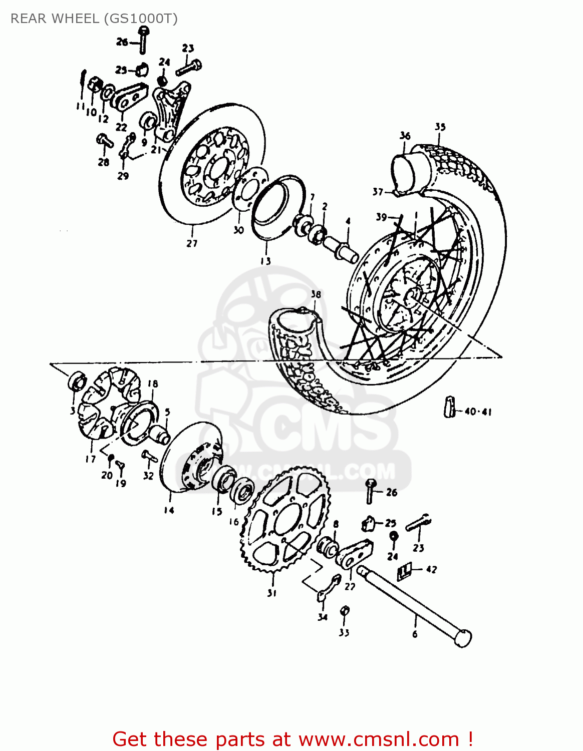 REAR WHEEL (GS1000T) GS1000 1980 (T) (E01 E02 E22 E24)