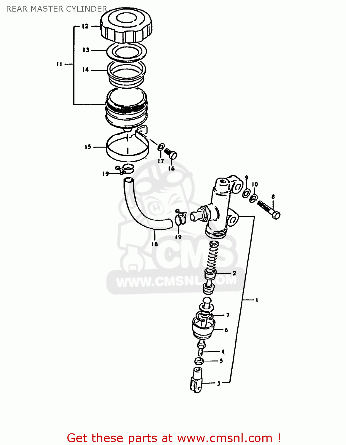 REAR MASTER CYLINDER GS1000 1980 (T) (E01 E02 E22 E24)