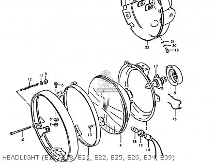 HEADLIGHT (E17, E18, E21, E22, E25, E26, E34, E39) - GS1000 1980 (T) (E01 E02 E22 E24)