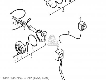 TURN SIGNAL LAMP (E22, E25) - GS1000 1980 (T) (E01 E02 E22 E24)
