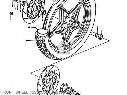FRONT WHEEL (GS1000ET, GS1000HT) - GS1000 1980 (T) (E01 E02 E22 E24)