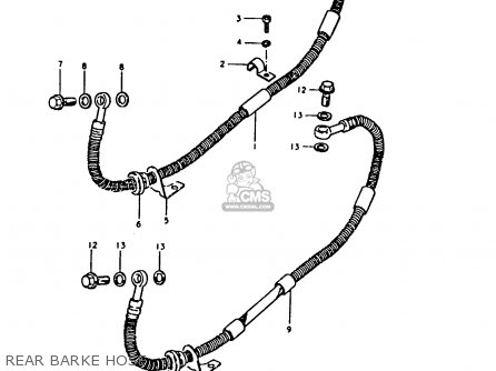 REAR BARKE HOSE - GS1000 1980 (T) (E01 E02 E22 E24)