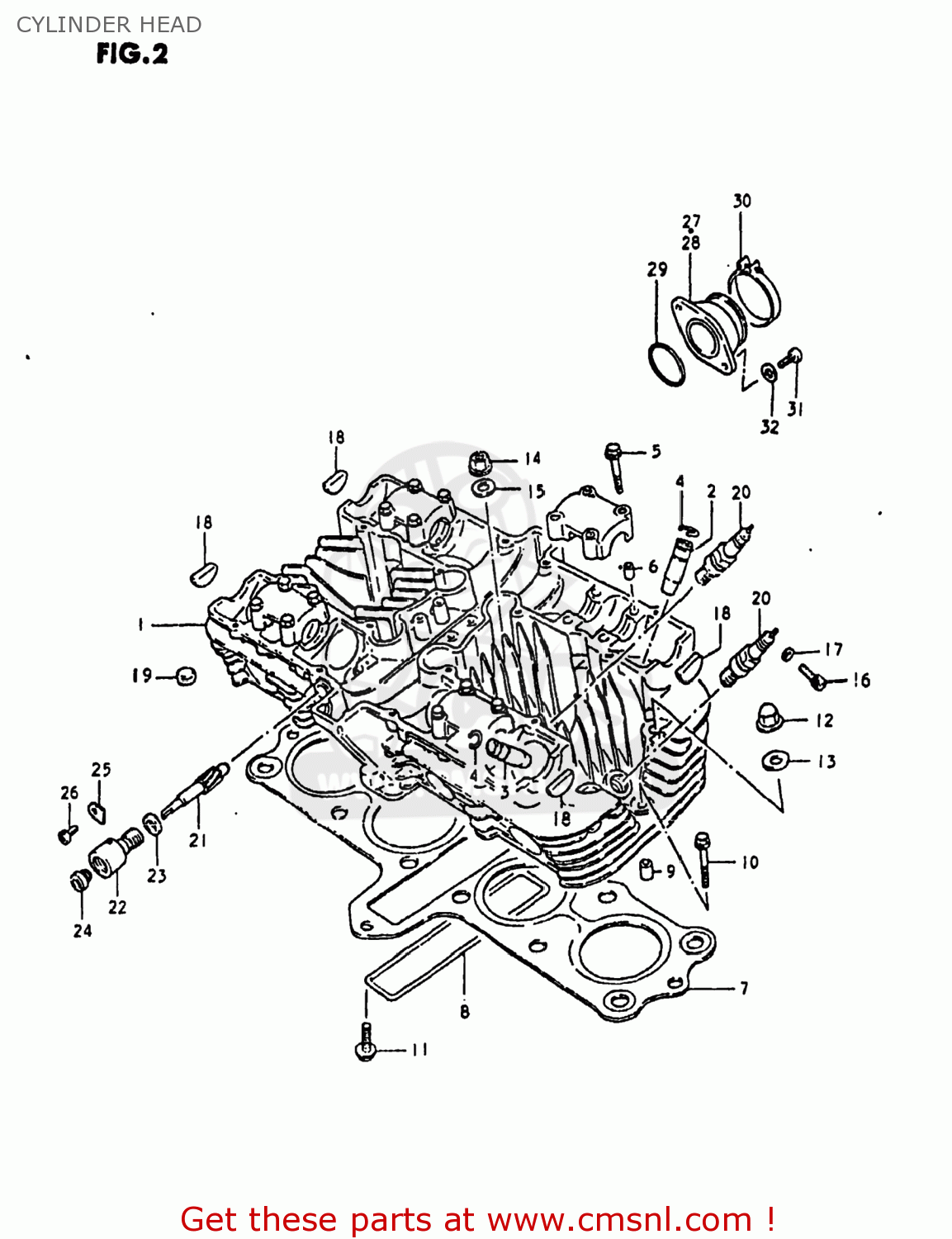CYLINDER HEAD GS1000 1980 (T) USA (E03)
