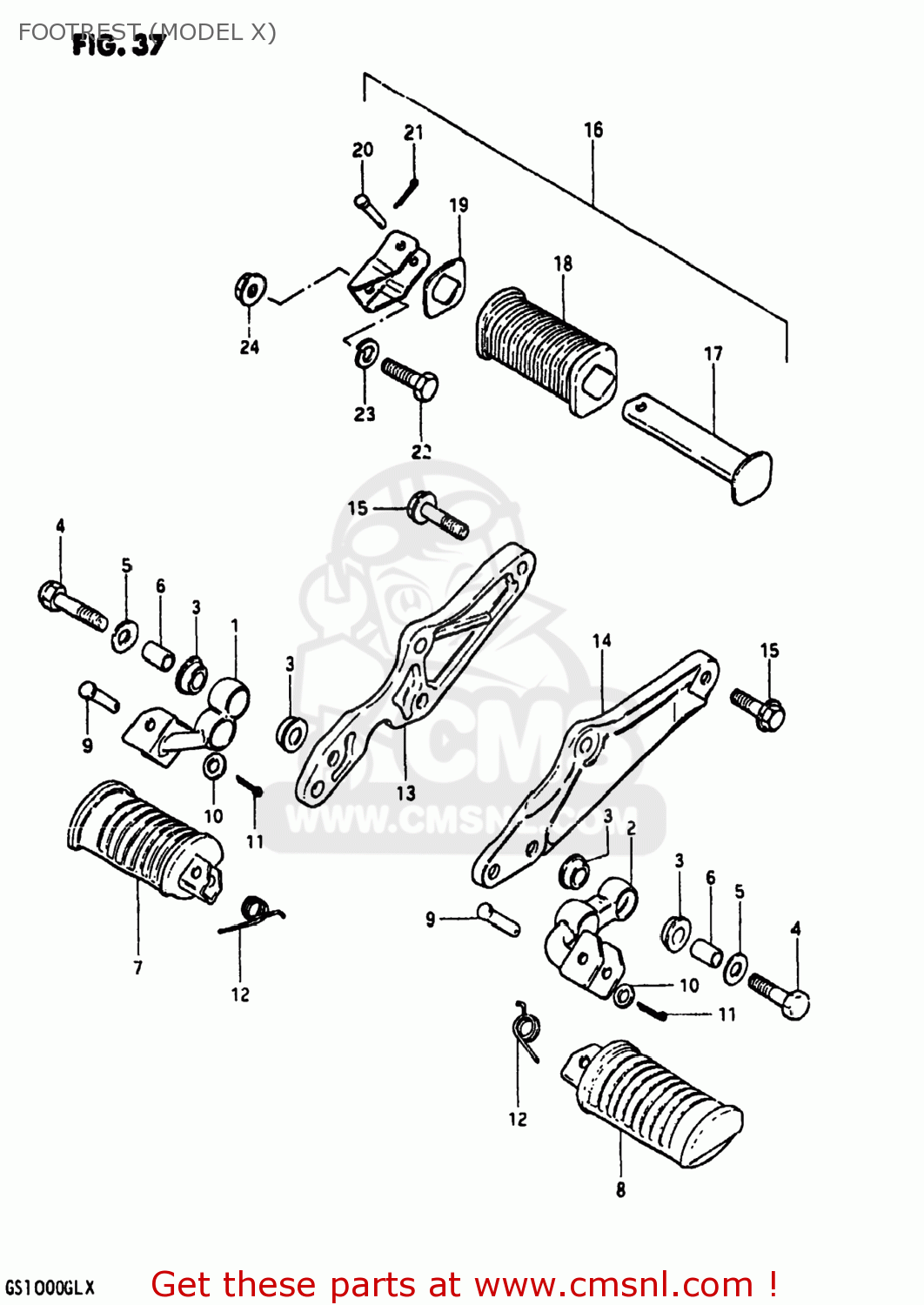 FOOTREST (MODEL X) GS1000 1980 (T) USA (E03)