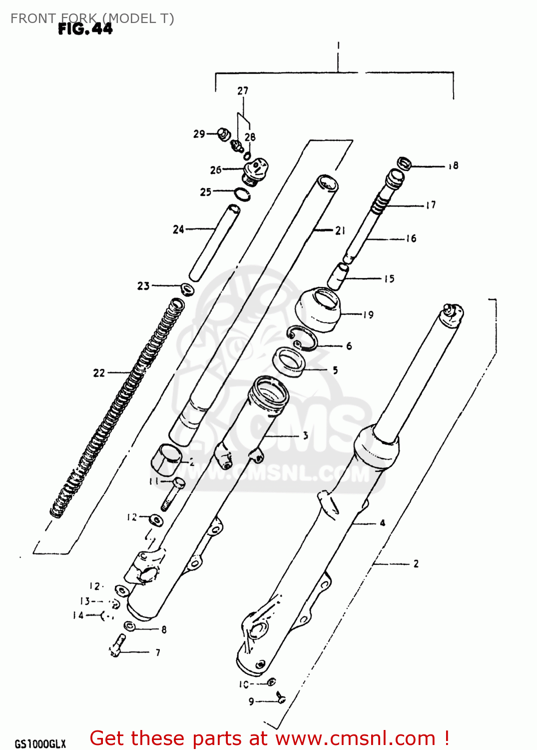 FRONT FORK (MODEL T) GS1000 1980 (T) USA (E03)