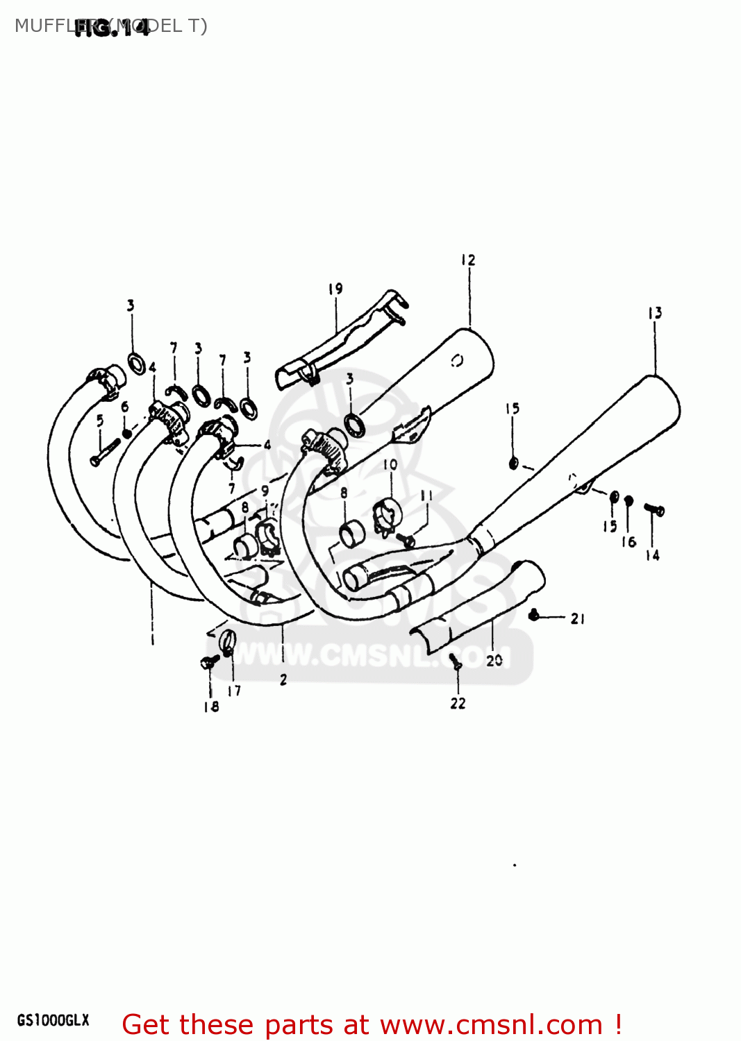 MUFFLER (MODEL T) GS1000 1980 (T) USA (E03)