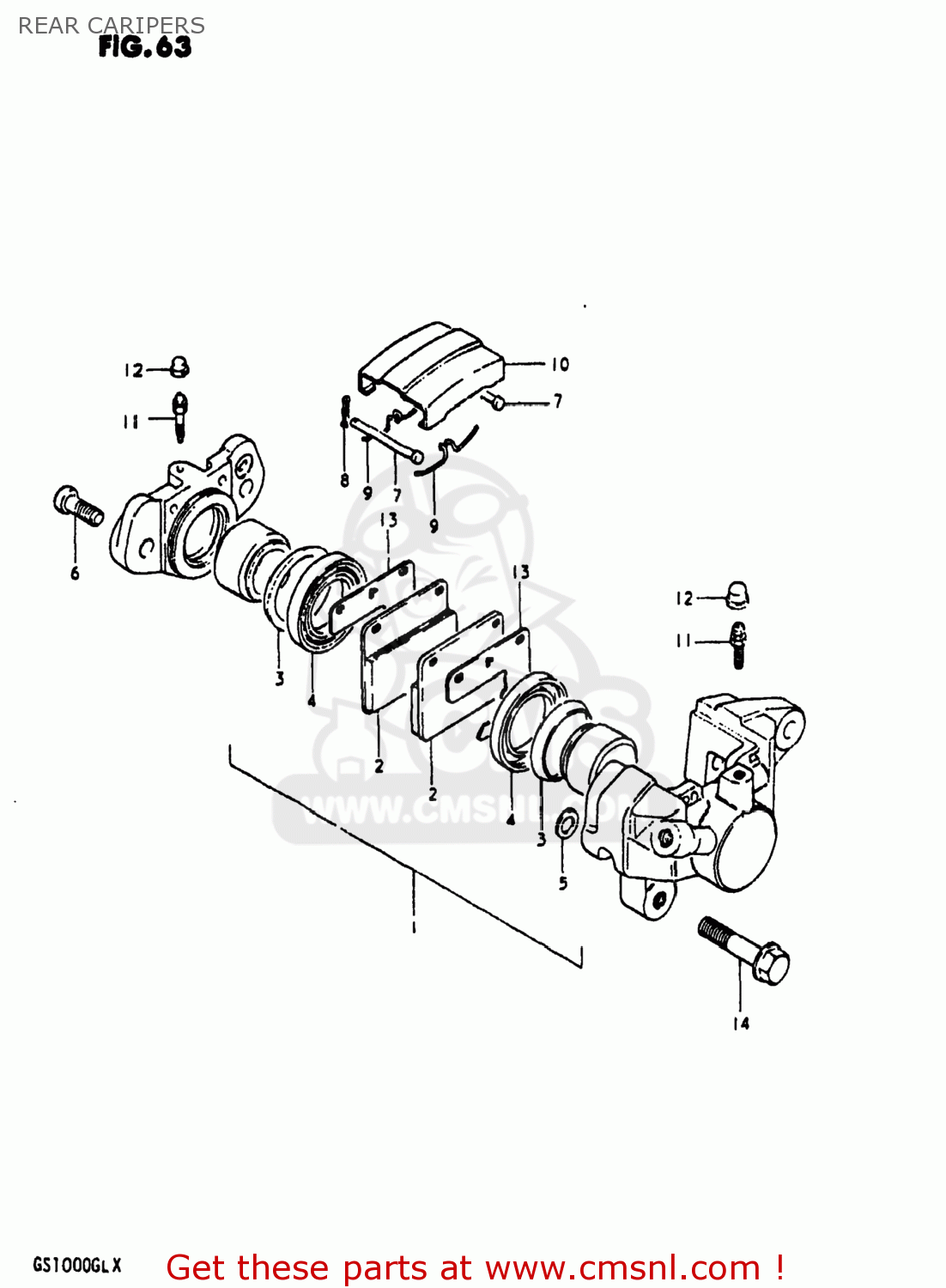REAR CARIPERS GS1000 1980 (T) USA (E03)