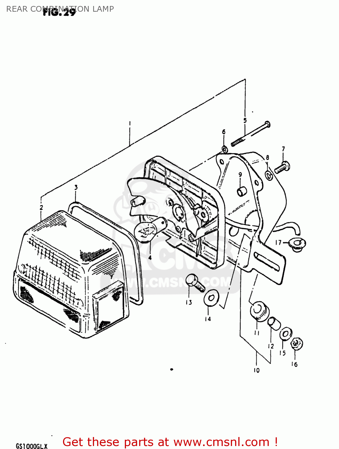 REAR COMBINATION LAMP GS1000 1980 (T) USA (E03)