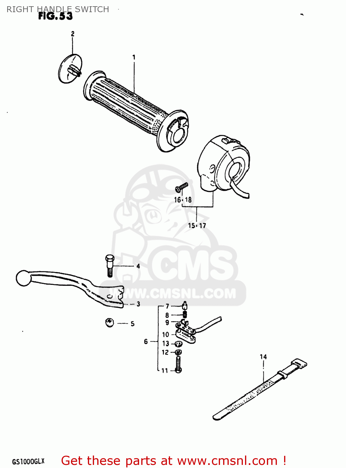 RIGHT HANDLE SWITCH GS1000 1980 (T) USA (E03)