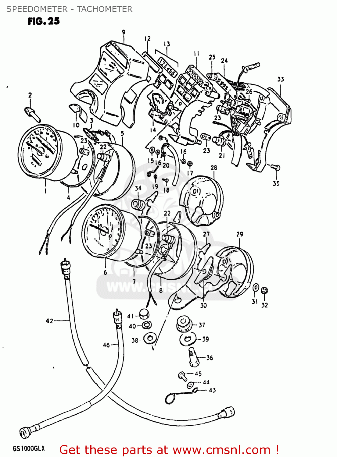 SPEEDOMETER - TACHOMETER GS1000 1980 (T) USA (E03)