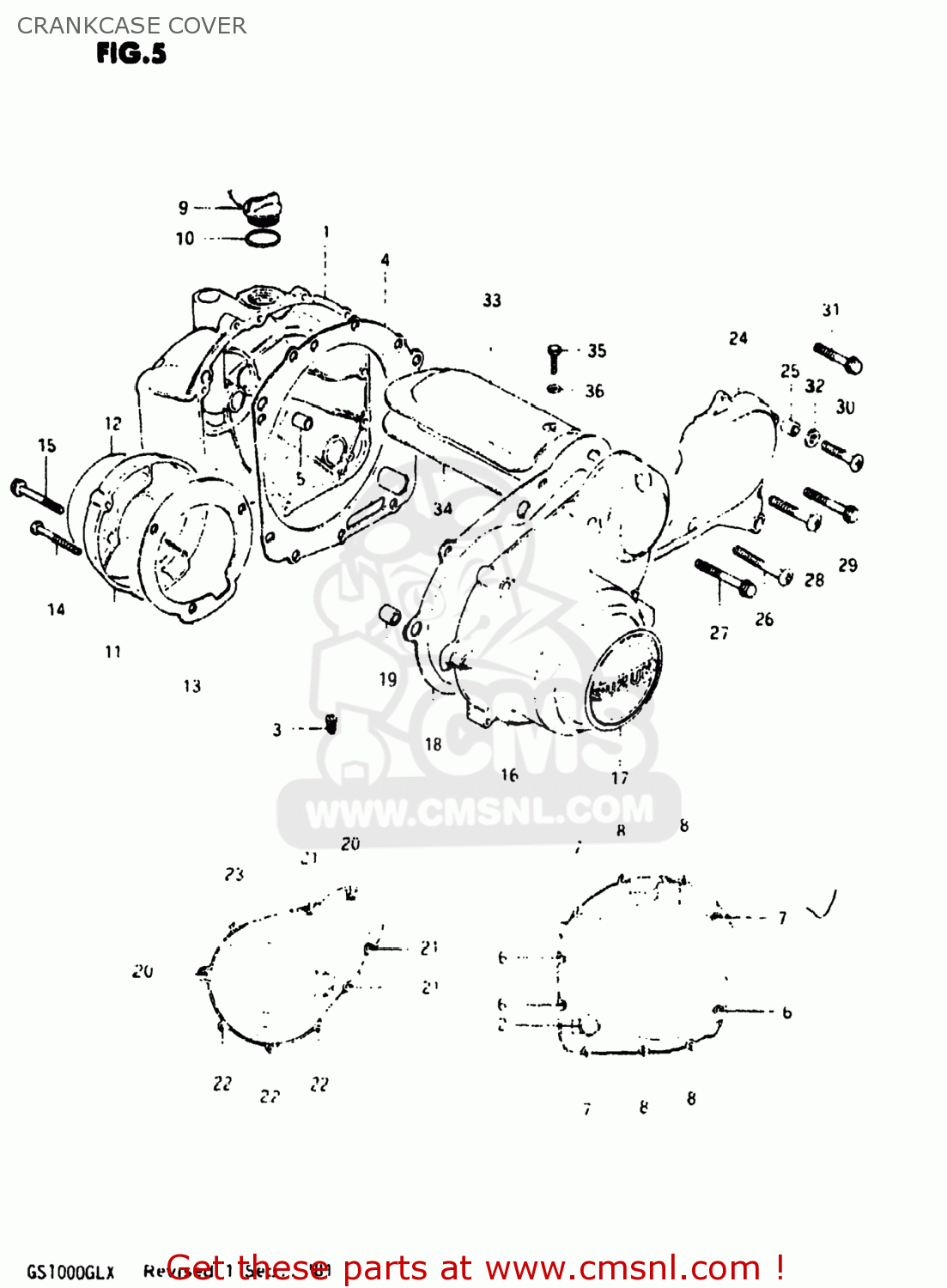 CRANKCASE COVER GS1000 1981 (X) USA (E03)