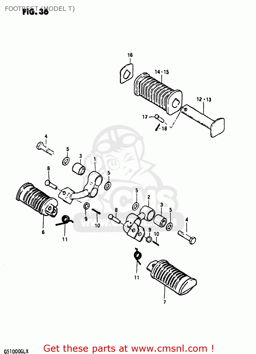 FOOTREST (MODEL T) GS1000 1981 (X) USA (E03)