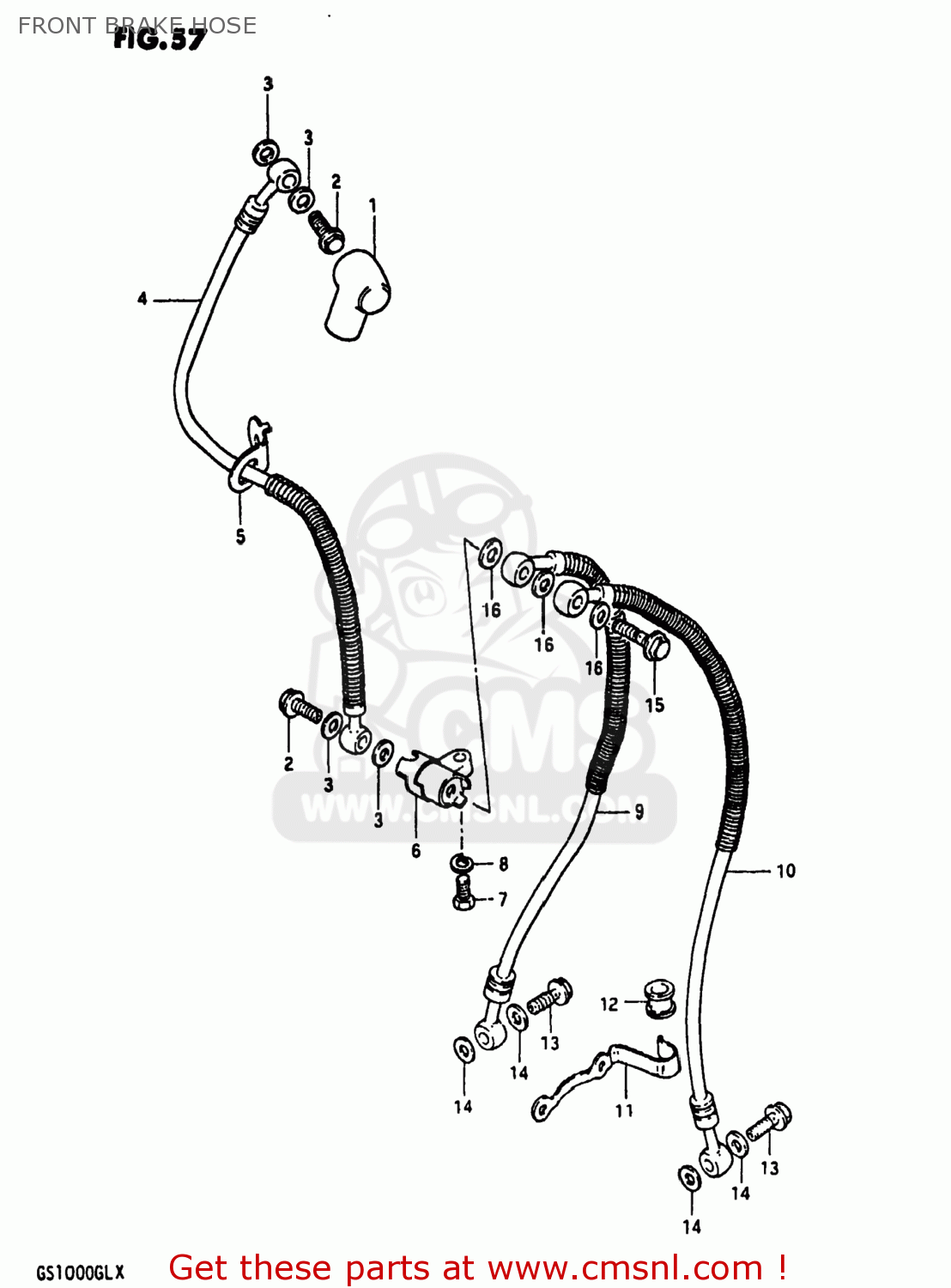 FRONT BRAKE HOSE GS1000 1981 (X) USA (E03)