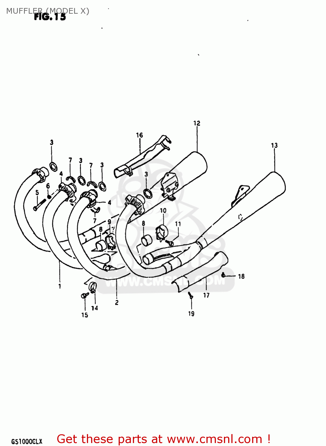MUFFLER (MODEL X) GS1000 1981 (X) USA (E03)
