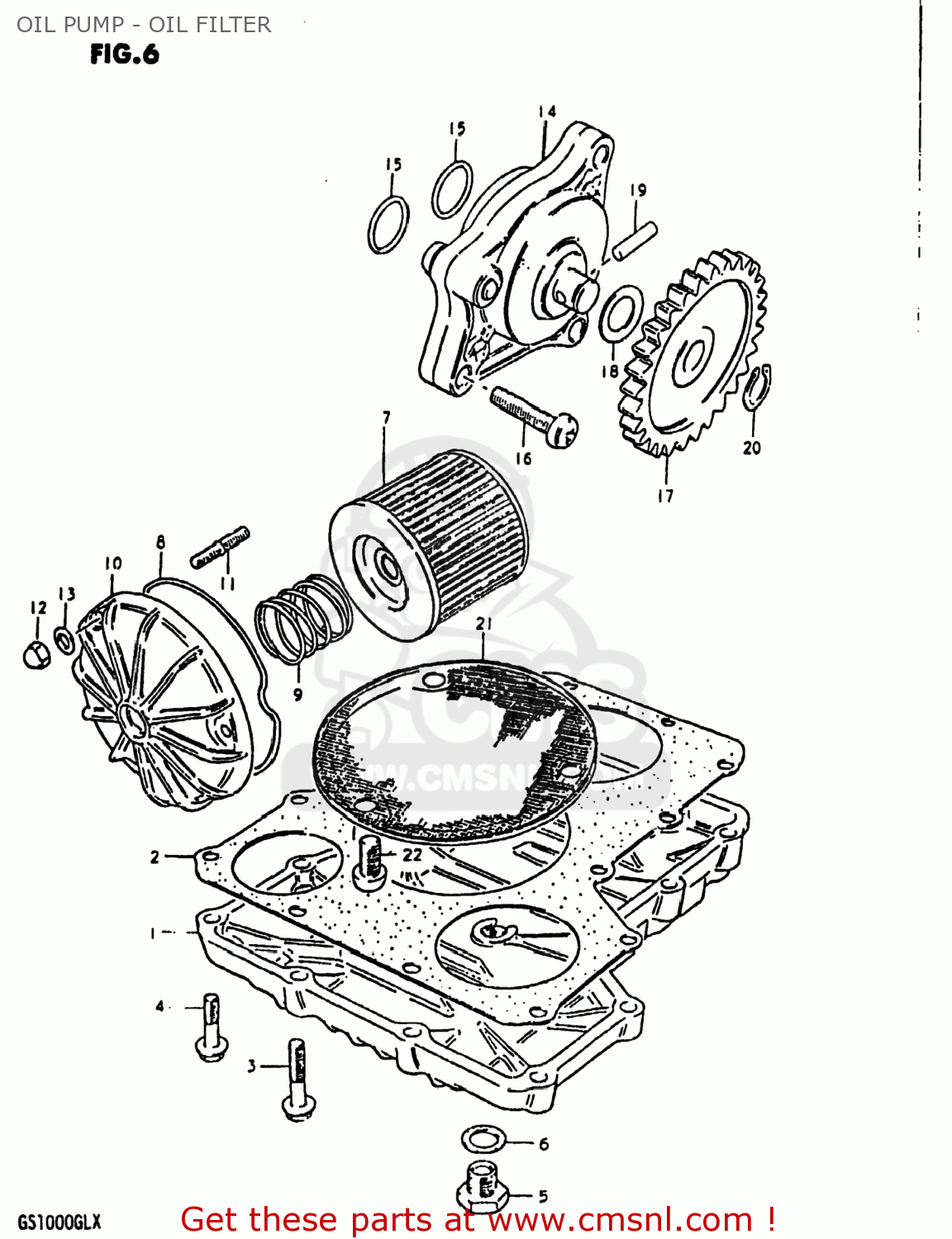 OIL PUMP - OIL FILTER GS1000 1981 (X) USA (E03)