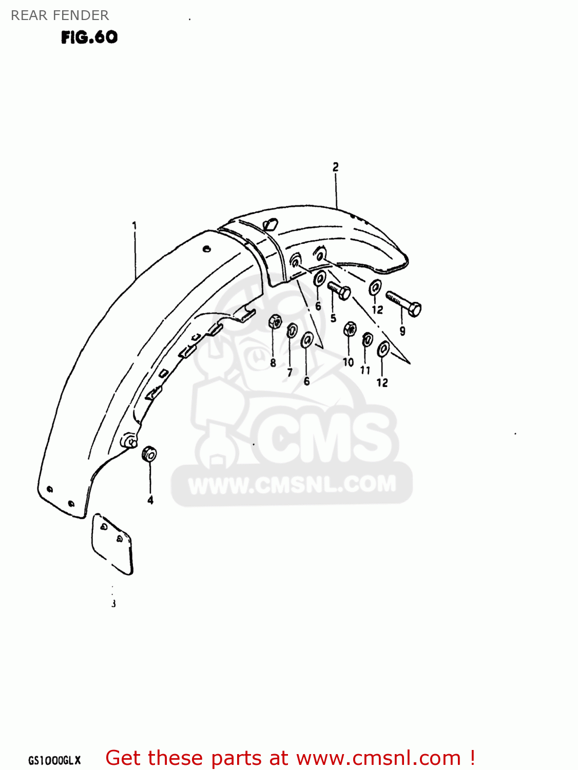 REAR FENDER GS1000 1981 (X) USA (E03)
