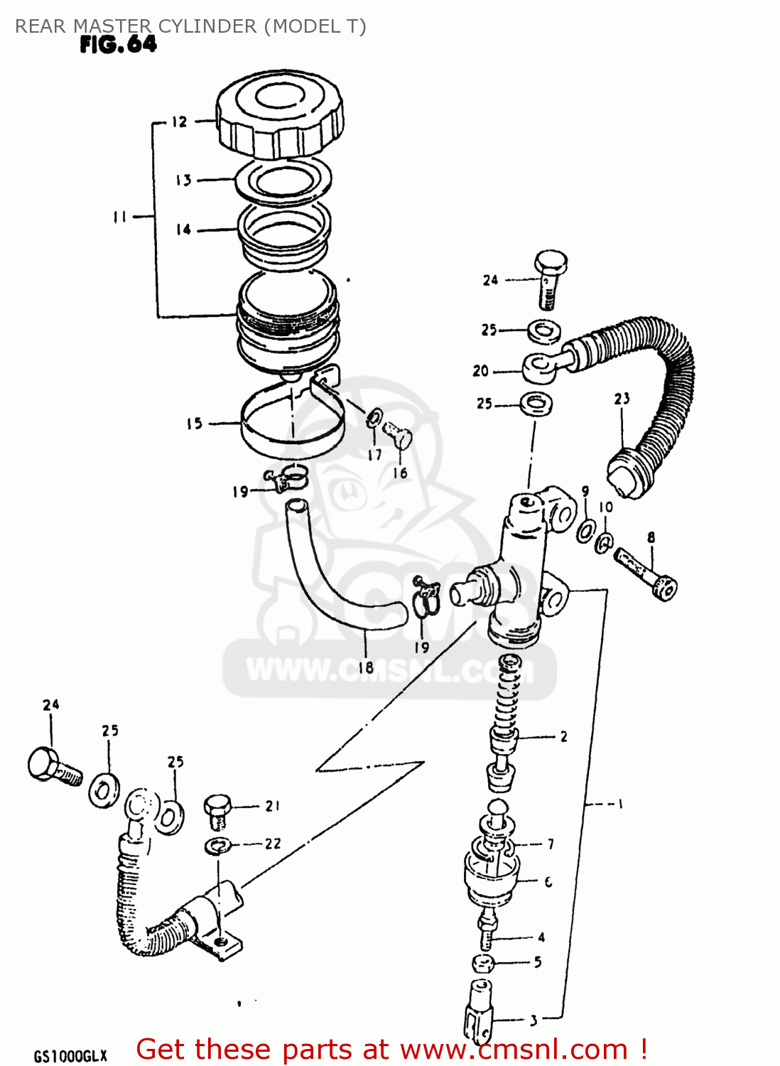 REAR MASTER CYLINDER (MODEL T) GS1000 1981 (X) USA (E03)