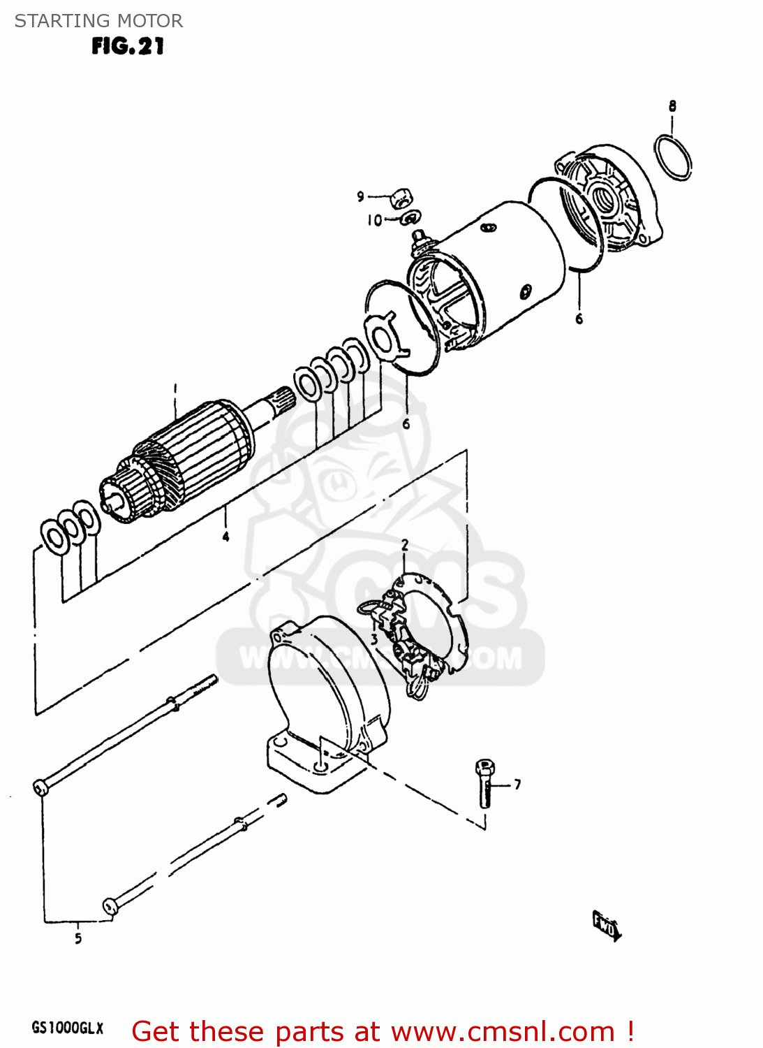 STARTING MOTOR GS1000 1981 (X) USA (E03)