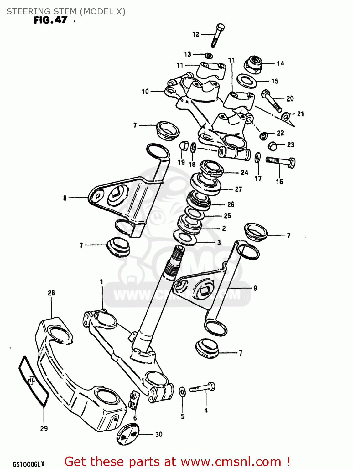 STEERING STEM (MODEL X) GS1000 1981 (X) USA (E03)
